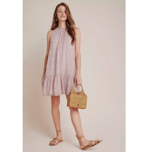 Natalie Flounced Tunic Dress in Neutral Motif from Anthropologie-Size Medium-NWT - Picture 3 of 10